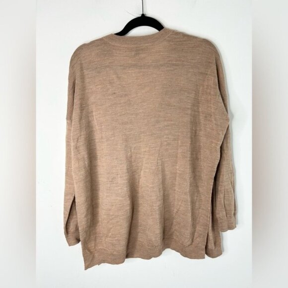 Hudson's Bay Moon Women's Sweater Pullover Merino wool Side slit Brown Size XS - Picture 4 of 16